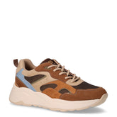 Sneaker in tessuto ed ecopelle kaki marrone | Boscaini Scarpe