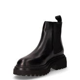 Stivaletto in pelle e tessuto nero | Boscaini Scarpe
