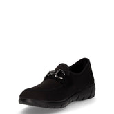 Pantofola in tessuto con staffa nero | Boscaini Scarpe