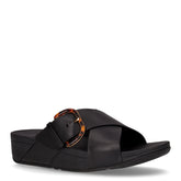 Ciabatta con zeppa in pelle e gomma nero | Boscaini Scarpe