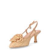 Slingback con tacco a punta in ecopelle cammello | Boscaini Scarpe