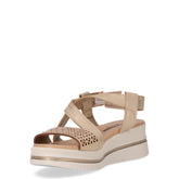 Sandalo in ecopelle con zeppa oro | Boscaini Scarpe