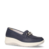 Mocassino in pelle con zeppa blu | Boscaini Scarpe