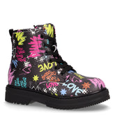 Anfibio con disegni da bambina in ecopelle nero - Scarpe Bambina | Boscaini Scarpe