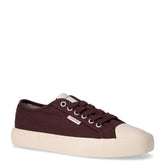 VULC LACE UP CANVAS sneakers basse in tessuto canvas con punta in gomma marrone beige | Boscaini Scarpe