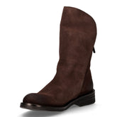 Stivaletto in pelle scamosciata con zip espresso | Boscaini Scarpe