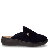 Alme ciabatta in tessuto con zeppa blu | Boscaini Scarpe