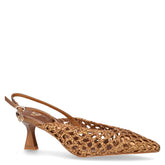 Slingback in rafia intrecciata con tacco bronzo | Boscaini Scarpe