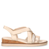 Sandalo in ecopelle zeppa dune oro | Boscaini Scarpe