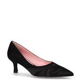 Décolleté in ecopelle con dettaglio ricamato nero | Boscaini Scarpe