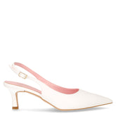 Décolletè slingback a punta in ecopelle bianco - DU SIMON | Boscaini Scarpe
