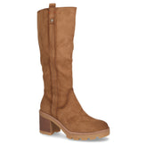 Stivale con tacco in tessuto taupe - Stivali Con Tacco Donna | Boscaini Scarpe