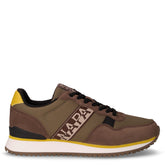 Cosmos sneaker in ecopelle e tessuto verde e marrone | Boscaini Scarpe