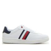 Stripe low cut lace up sneaker bianco blu - TOMMY HILFIGER | Boscaini Scarpe