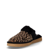 Ciabatta in tessuto nero leopardato | Boscaini Scarpe