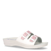 Ciabatta in ecopelle bianco rosa | Boscaini Scarpe
