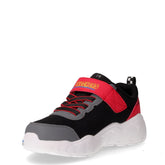 Play Scene sneaker in tessuto ed ecopelle bambino nero rosso | Boscaini Scarpe