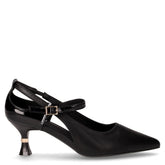 Décolleté in ecopelle con cinturino nero | Boscaini Scarpe