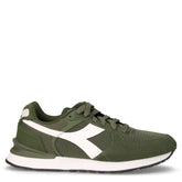 Fenice sneaker in ecopelle e tessuto verde bronzo | Boscaini Scarpe