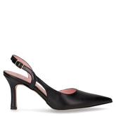 Décolleté slingback a punta in ecopelle nero | Boscaini Scarpe
