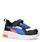 Trinity sneaker in ecopelle e tessuto bianco blu nero arancio | Boscaini Scarpe