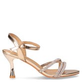 Sandalo in ecopelle con strass e tacco oro - TOO LIKE | Boscaini Scarpe
