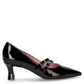 Mary Jane con tacco in ecopelle nero vernice - DU SIMON | Boscaini Scarpe
