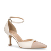 Sandalo a punta in ecopelle con tacco nude beige | Boscaini Scarpe