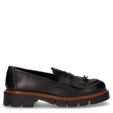 Mocassino in pelle con frangia nero - Mocassini Donna | Boscaini Scarpe