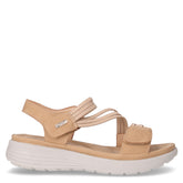 Sandalo in ecopelle con fasce elastiche beige | Boscaini Scarpe