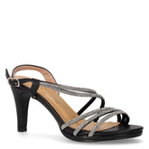 Sandalo in ecopelle e tessuto con tacco nero - TOO LIKE | Boscaini Scarpe