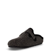 Ciabatta in ecopelle con strass nero | Boscaini Scarpe