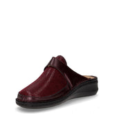 Dami ciabatta in pelle e tessuto bordò | Boscaini Scarpe