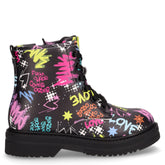 Anfibio con disegni da bambina in ecopelle nero - Scarpe Bambina | Boscaini Scarpe