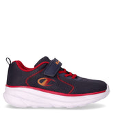 Hro sneaker in tessuto ed ecopelle bambino blu navy rosso arancio | Boscaini Scarpe