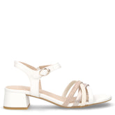 Sandalo in ecopelle con tacco bianco rosa - Sandali Con Tacco Donna | Boscaini Scarpe