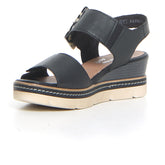 Sandalo con zeppa nero | Boscaini Scarpe