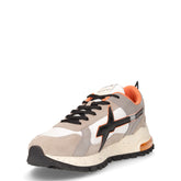 Breeze sneaker in pelle e tessuto taupe grigio | Boscaini Scarpe