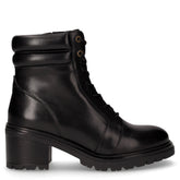 Stivaletto stringato in pelle con tacco nero - GEOX DONNA | Boscaini Scarpe