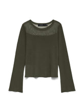 Maglia con inserto trasparente in tessuto verde scuro | Boscaini Scarpe