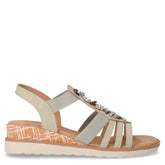Sandalo in ecopelle con strass e zeppa verde acqua - TOO LIKE | Boscaini Scarpe