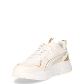 Trinity 2 sneaker in ecopelle e tessuto bianco oro | Boscaini Scarpe