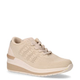 Sneaker in tessuto con zeppa beige | Boscaini Scarpe