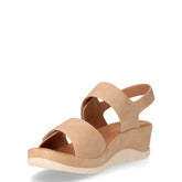 Sandalo in ecopelle con zeppa beige | Boscaini Scarpe