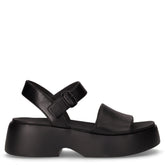 Sandalo in pelle con tacco nero - Sandali Con Tacco Donna | Boscaini Scarpe