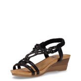 Sandalo con zeppa nero | Boscaini Scarpe