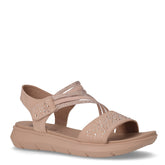 Sandalo in tessuto ed ecopelle polvere | Boscaini Scarpe