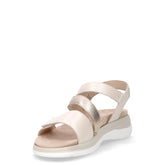Sandalo in pelle con strappi offwhite oro | Boscaini Scarpe
