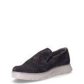 Mocassino slip on in pelle scamosciata traforata blu | Boscaini Scarpe
