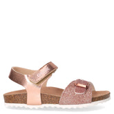 Adriel sandalo in ecopelle e tessuto rosa oro | Boscaini Scarpe